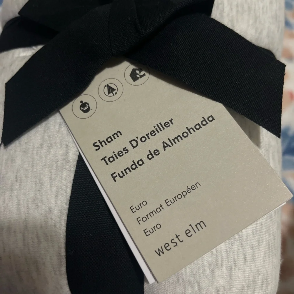 West Elm Jersey Tack Stitch Euro shams / pair:set of 2